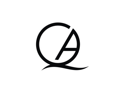 QA monogram circle logo design