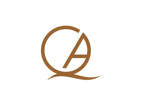 QA monogram circle logo design