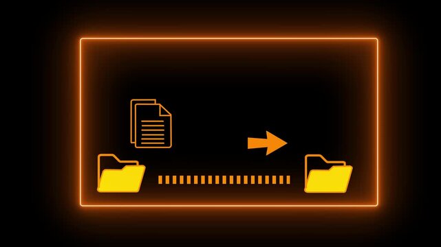 File transfer computer folder to folder with loding, File sharing file exchange File copying and pasting upload and download concept, clipping path Transferring Document, Video, image and PDF Files,