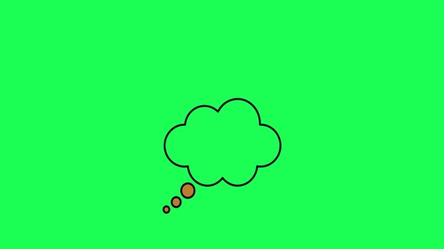 Simple thought bubble illustration on a vibrant green background