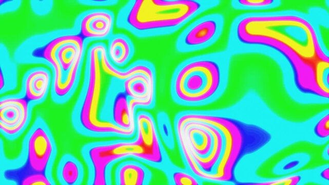 Psychedelic wavy abstract colorful pattern. 2d animation