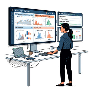 MLOps model drift monitoring for SaaS technology presentations