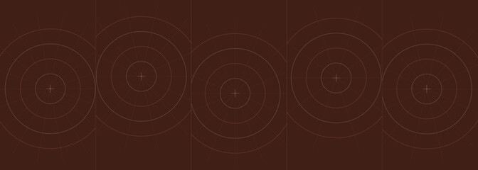 Fototapeta premium Minimalist geometric illustration featuring five aligned concentric circles