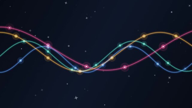 Fluid Macronutrient Energy Waves Representing Healthy Dietary Metabolism Data Motion Graphic
