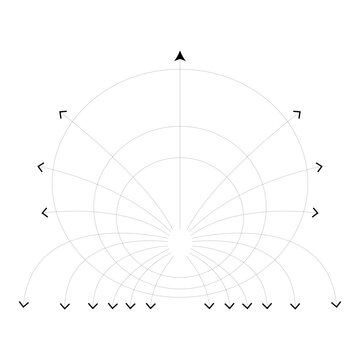 Electric dipole field lines and equipotential surfaces physics diagram vector illustration
