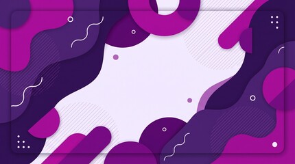 Obraz premium Abstract Purple Geometric Liquid Paper Cut Frame Background with Copy Space
