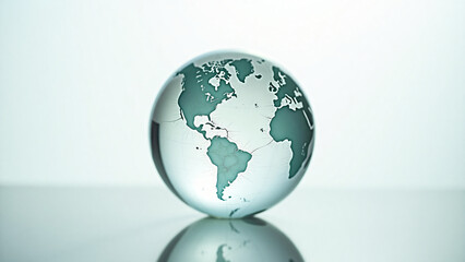 Fototapeta premium Glass Earth with Cracks Symbolizing Climate and Economic Threats
