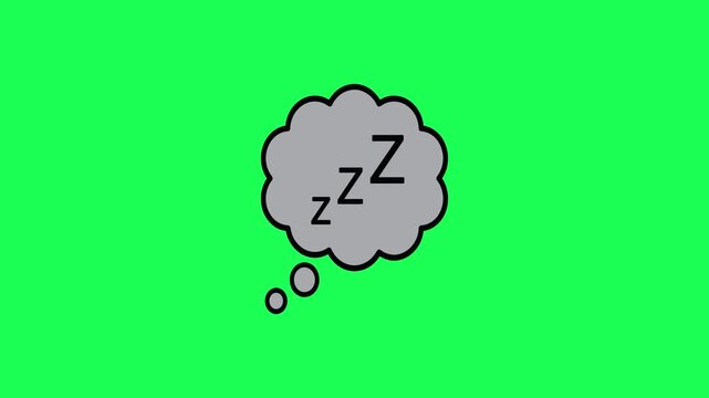Dreaming sleep bubble illustration on a vibrant green screen background