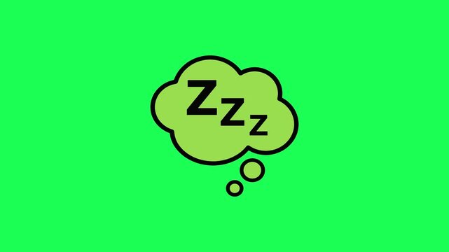 Dream bubble with zzz letters on vibrant green background