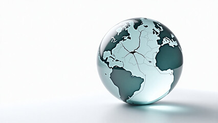 Fototapeta premium Glass Earth Symbolizing Global Risk and Climate Threats