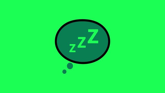 Sleeping icon with zs in a speech bubble on green