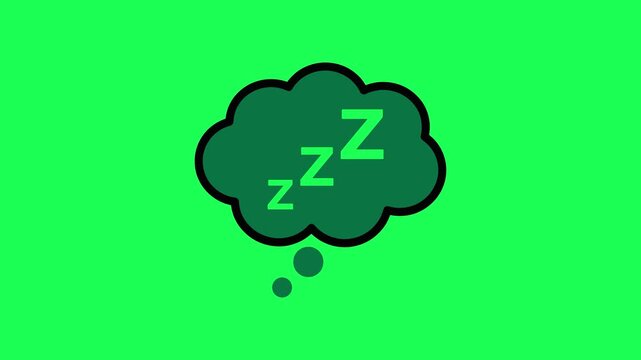 Dreaming thought bubble with zzz letters on vibrant green background