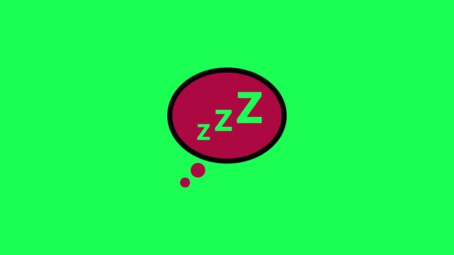 Sleeping icon with zs in a speech bubble on green
