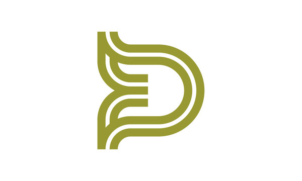 Monoline Letter D Corporate Logo Design Vector