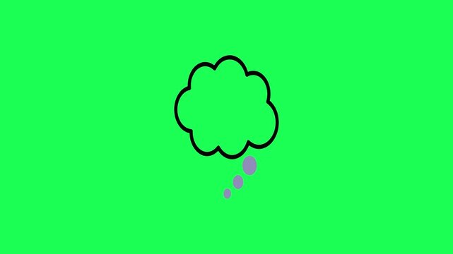 Simple thought bubble illustration on a vibrant green screen background