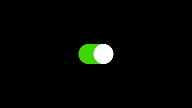 Animated Toggle Switch Button Interface with On and Off States and Smooth Transition