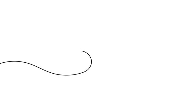 Quote mark animation gradually forms through a continuous flowing line on a clean white background, creating a minimalist drawing sequence. 4K animation.