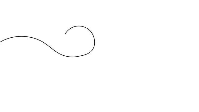 Quote mark animation gradually forms through a continuous flowing line on a clean white background, creating a minimalist drawing sequence. 4K animation.