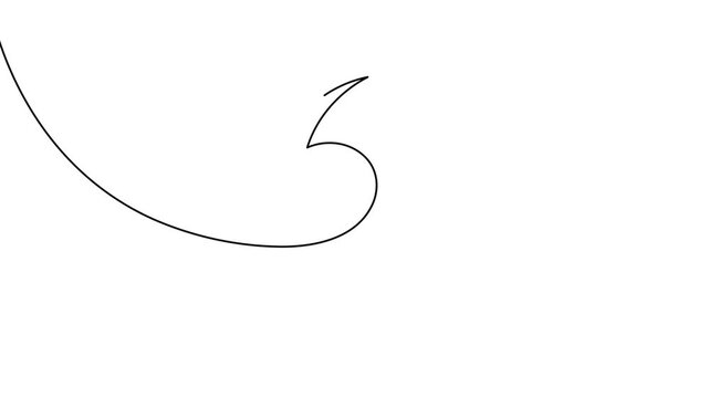 Quote mark animation gradually forms through a continuous flowing line on a clean white background, creating a minimalist drawing sequence. 4K animation.