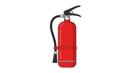 Obraz premium Red Fire Extinguisher Illustration on White Background for Safety Concepts