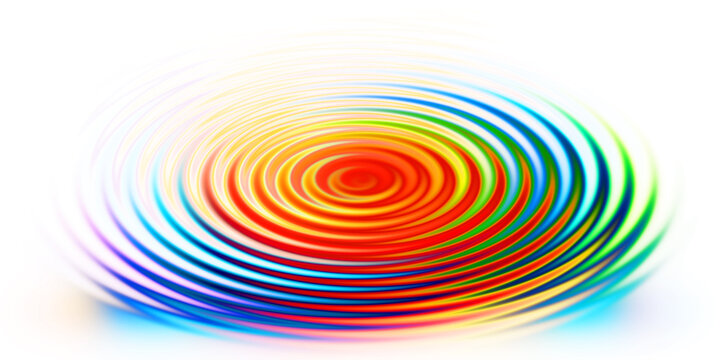 Vibrant colorful circular ripples abstract background with rainbow spectrum for creative designs.