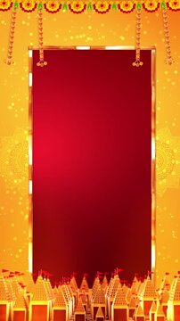 Traditional Indian festive background temple rows, marigold garlands, spacious copy areas. religious event , festival promotions, invitation designs, cultural announcements, celebration templates.