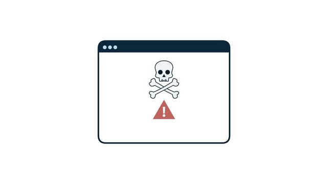 Animated warning popup window with a white background