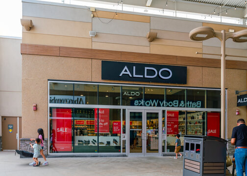 Niagara‑on‑the‑Lake,, ON - Jun 29, 2026: Exterior view of ALDO store at Outlet Collection, a Canadian footwear & accessories retail chain with over 1,500 locations worldwide