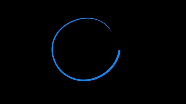 check mark circle transition on black background animation
