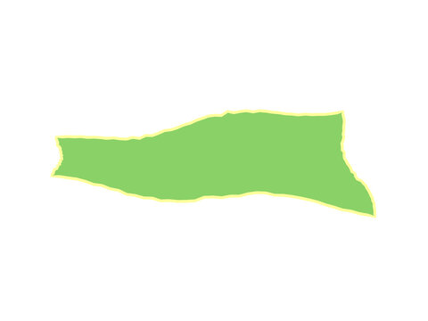 A single piece of light green paper with ragged torn edges on white