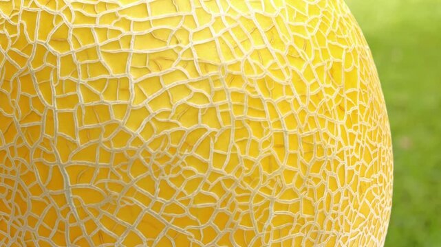 Close Up of Yellow Melon Skin Texture