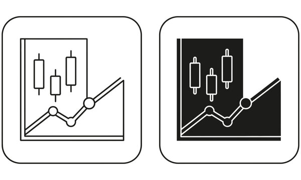 Candlestick chart with upward trend and volume indicator
