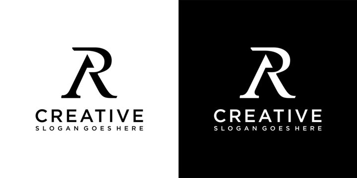 AR or RA initial letter logo design vector concept