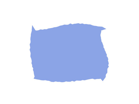 A simple light blue paper cutout shape isolated on a clean white background