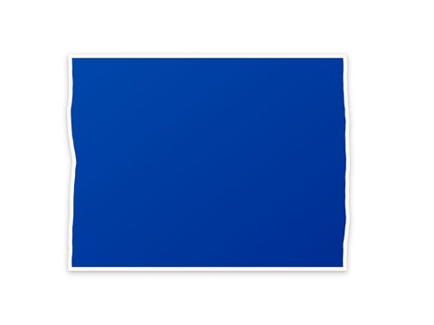 A vibrant solid deep blue rectangular shape isolated on a plain white background