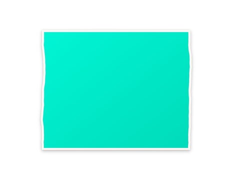 A vibrant rectangular shape featuring a solid bright turquoise color fill