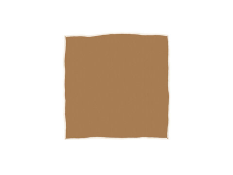 A solid square shape in a muted earthy brown color on a plain white background