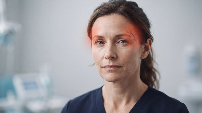 Woman with Sinus and Nasal Health Medical Concept