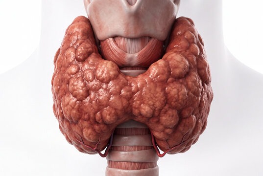 Enlarged Human Thyroid Gland With Multinodular Goiter