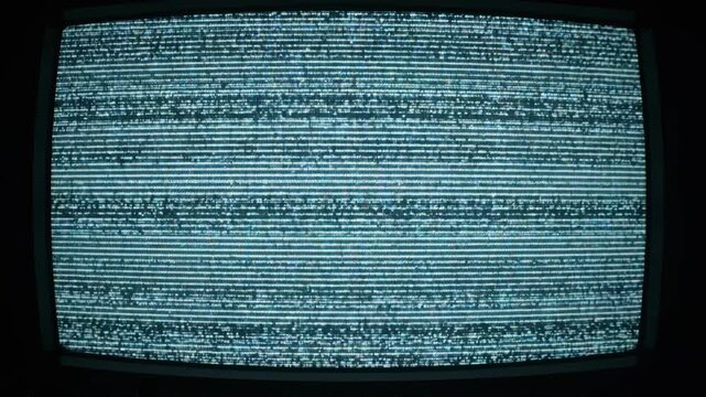 Grainy static on a vintage television monitor, creating a nostalgic texture of unreceived signal and broadcast interruption for an old screen effect
