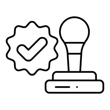 Approved Stamp Line icon