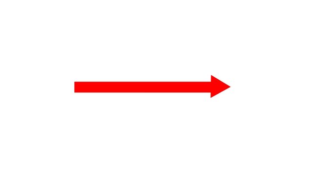 Simple Red Arrow Sign Animation with Alpha Channel