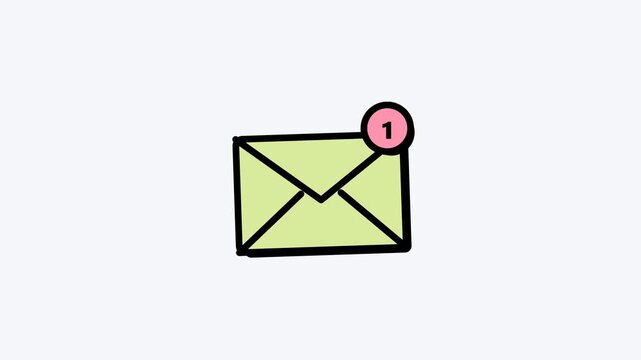 New Email Message Icon With Notification Badge