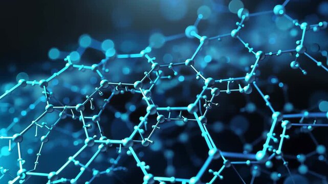 Futuristic Molecular Structure on Blue Science Background