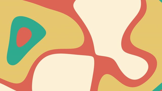 Abstract Liquid Animation with Flowing Organic Shapes in Retro Colors