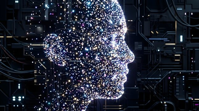 Artificial intelligence conceptual profile formed by digital light particles