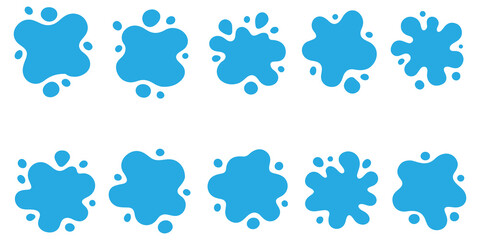 Obraz premium Color paint splatter. Bright colorful splashes and drips, abstract blot splatter. Ink stains for kids, comics, pop art posters and stickers, graffiti. Rainbow inkblot vector isolated set.