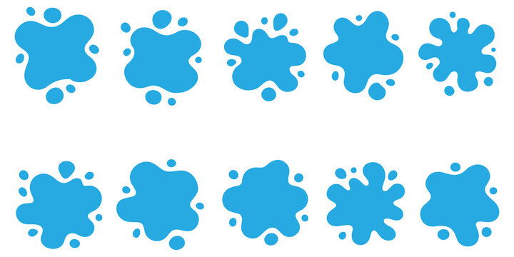 Color paint splatter. Bright colorful splashes and drips, abstract blot splatter. Ink stains for kids, comics, pop art posters and stickers, graffiti. Rainbow inkblot vector isolated set.