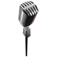 Fototapeta premium Vintage Halftone Retro Microphone Illustration