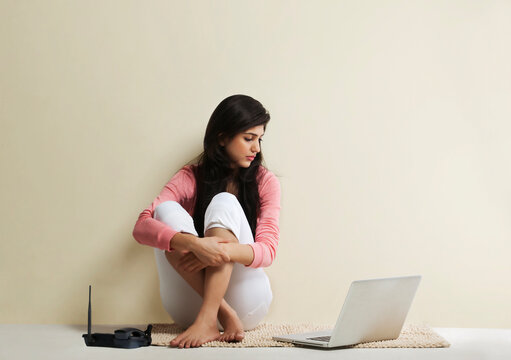 Young girl with a laptop 